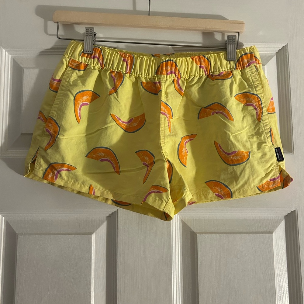 Patagonia Yellow Shorts with Orange Accents